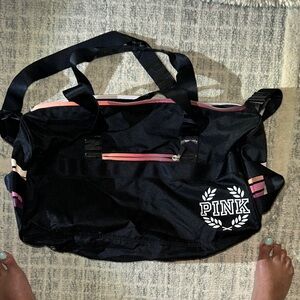 Pink Victoria secret Black and Pink Duffle Bag